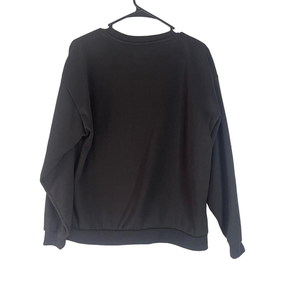 ACDC Women's Size Medium Black Neon Band Tee Graphic Crewneck Sweater - Picture 4 of 8